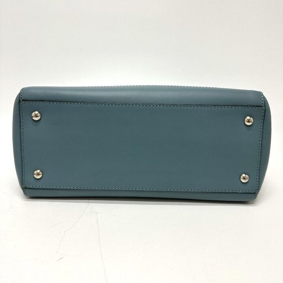 FENDI Dot com 2WAY Hand Bag Leather blue - Picture 6 of 16